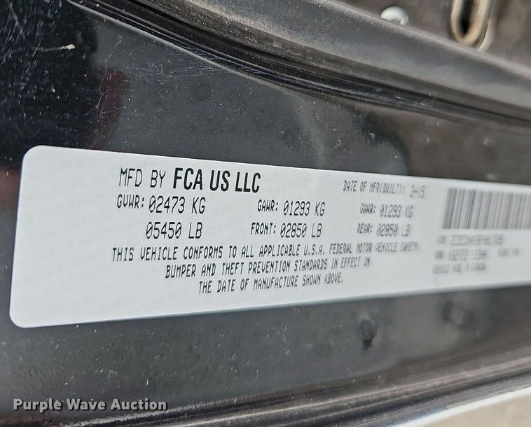 image for item NJ9803 2015 Dodge Charger Police