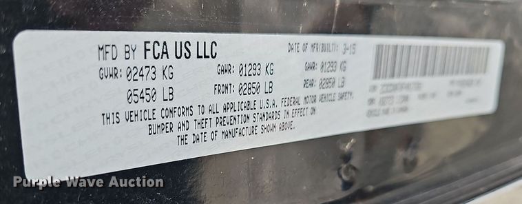 image for item NJ9804 2015 Dodge Charger Police