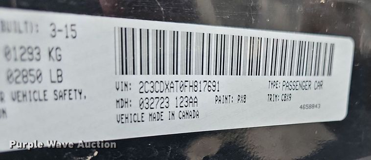 image for item NJ9804 2015 Dodge Charger Police