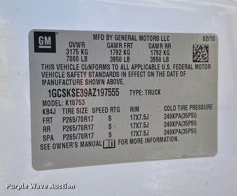 image for item NP9641 2010 Chevrolet Silverado 1500  Ext. Cab pickup truck