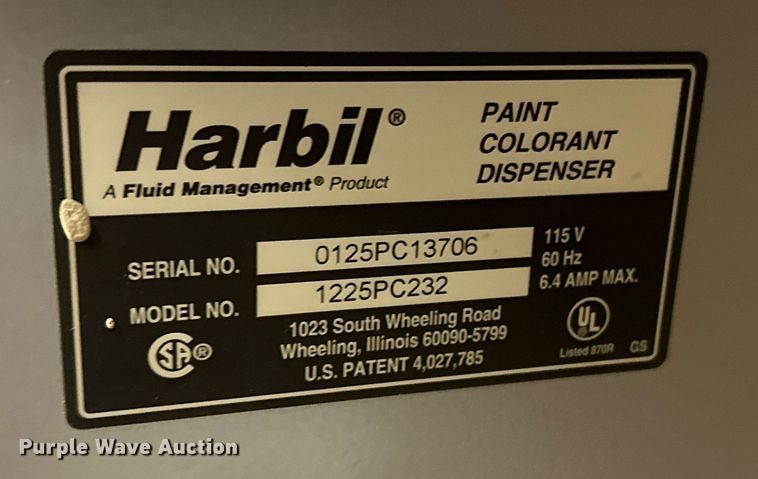 image for item NX9746 Harbil 1225PC232  paint colorant dispenser