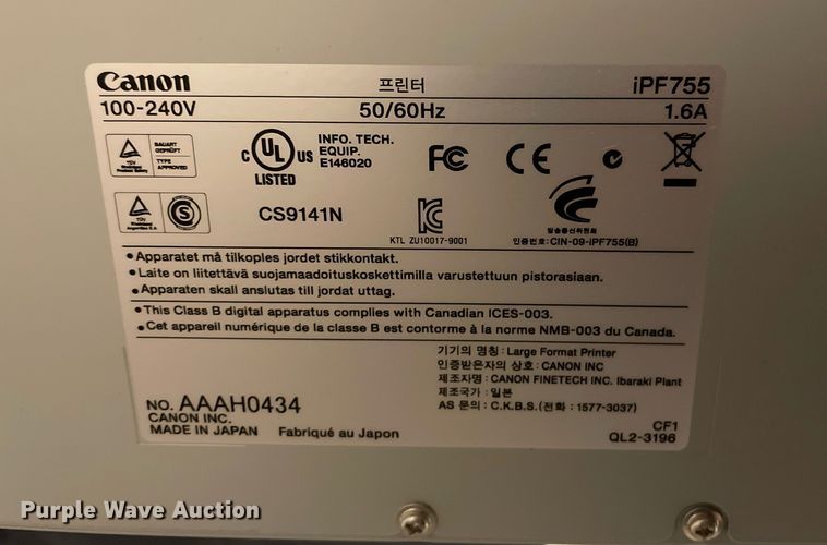 image for item NX9811 Canon iPF755  printer