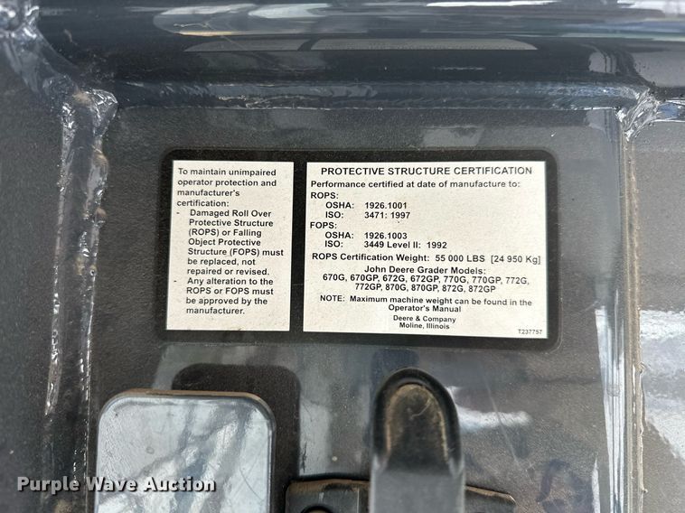 image for item OG9165 2012 John Deere 770 GP  motor grader