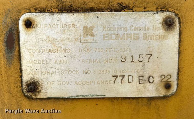 image for item OG9167 Bomag K300 landfill compactor