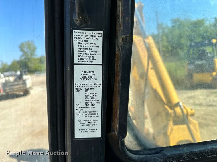 image for item OG9257 1990 John Deere 310C  backhoe