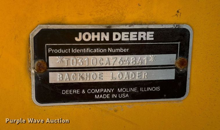 image for item OG9257 1990 John Deere 310C  backhoe