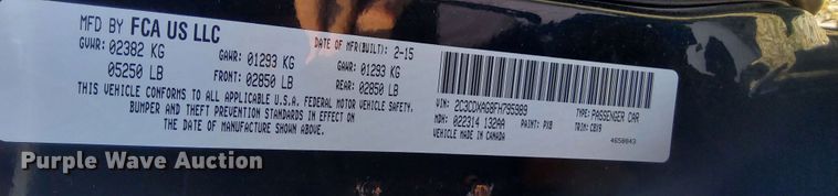 image for item OG9349 2015 Dodge Charger Police