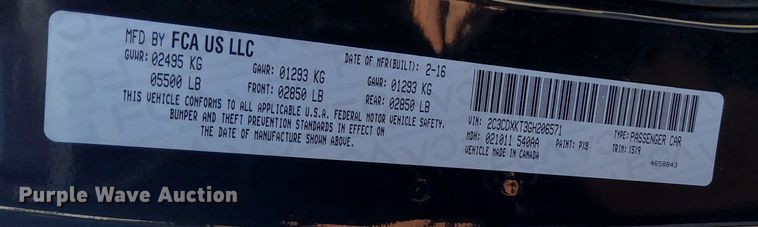 image for item OG9352 2016 Dodge Charger Police