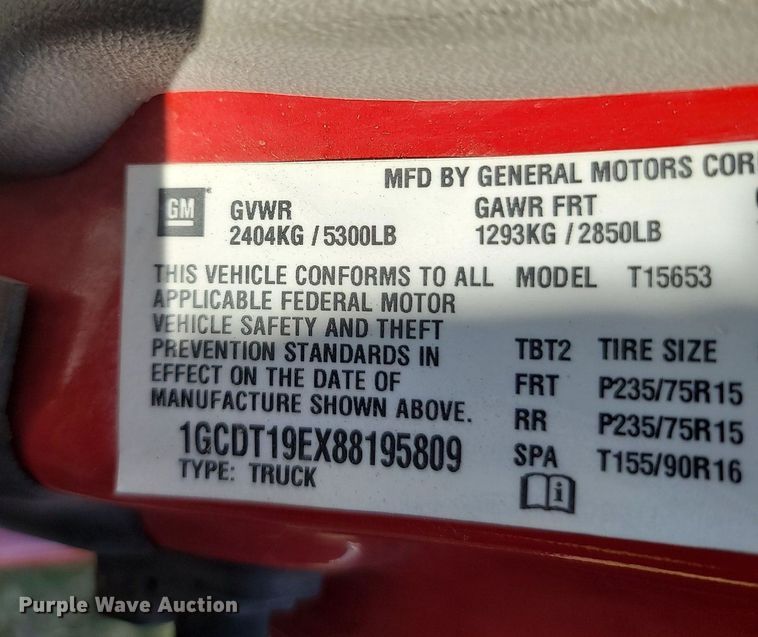 image for item OG9365 2008 Chevrolet Colorado  Ext. Cab pickup truck