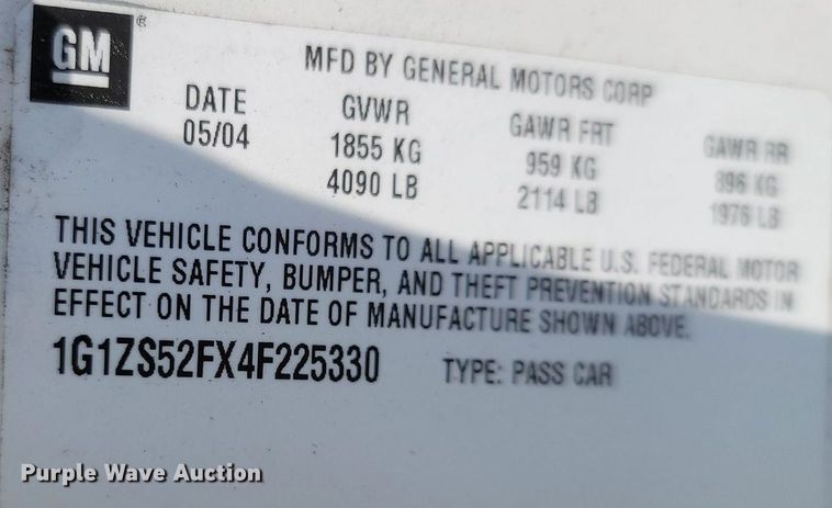 image for item OG9367 2004 Chevrolet Malibu