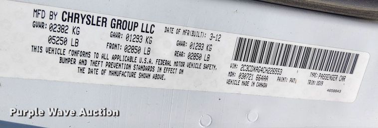 image for item OG9370 2012 Dodge Charger Police