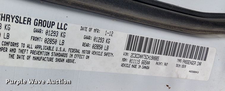 image for item OG9371 2012 Dodge  Charger Police