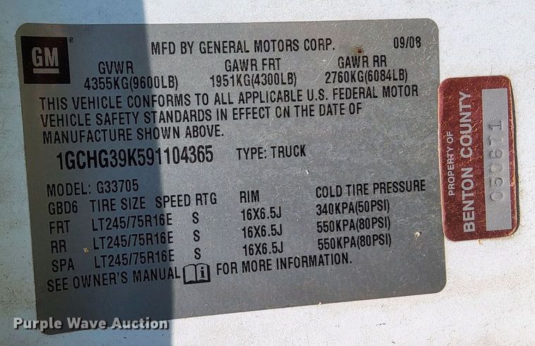 image for item OG9374 2009 Chevrolet Express 3500  van