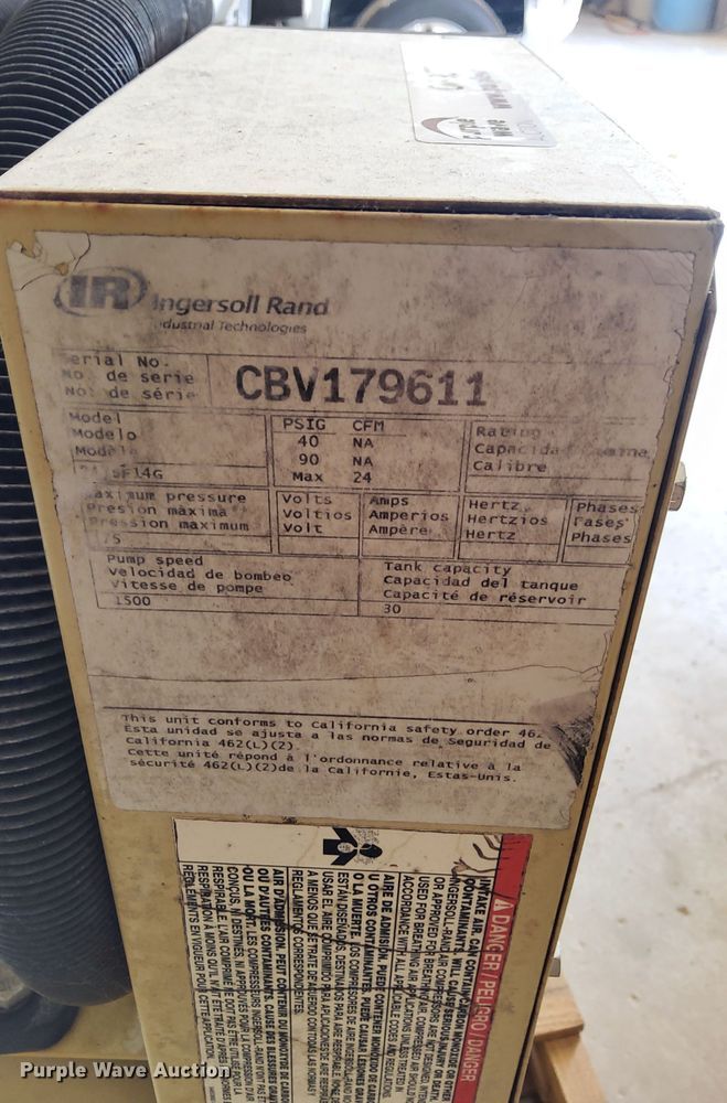image for item OG9377 Ingersoll Rand 247SF14G  air compressor