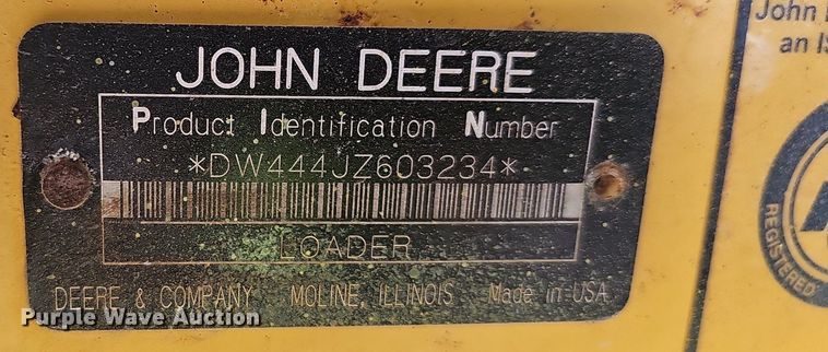 image for item OG9396 2006 John Deere 444J  wheel loader