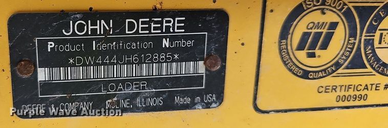 image for item OG9397 2007 John Deere 444J  high lift wheel loader