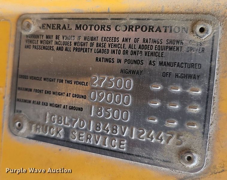 image for item OG9417 1981 Chevrolet C70  dump truck