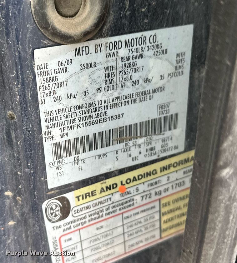 image for item DG5387 2009 Ford Expedition EL XLT  SUV