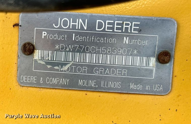 image for item DJ6188 2002 John Deere 770CH  motor grader