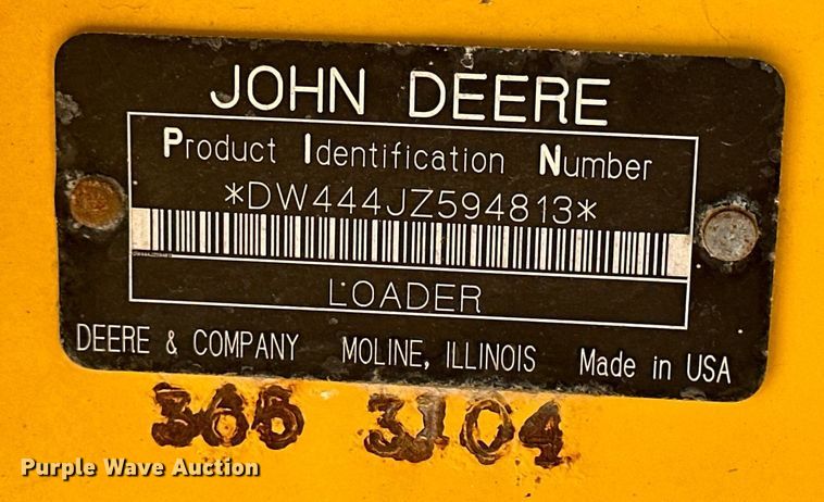 image for item DJ6207 2005 John Deere 444J  wheel loader