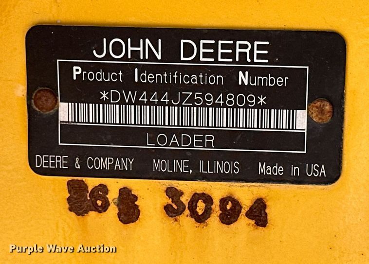 image for item DJ6208 2005 John Deere 444J  wheel loader