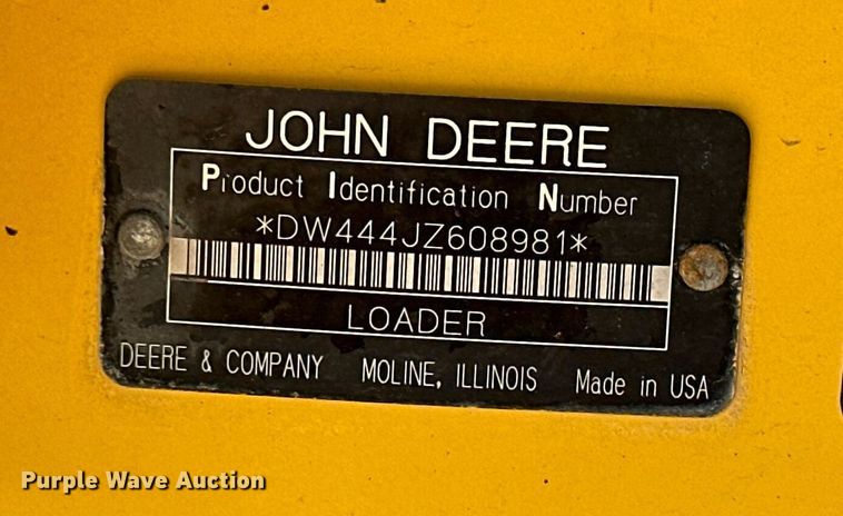 image for item DJ6209 2006 John Deere 444J  wheel loader