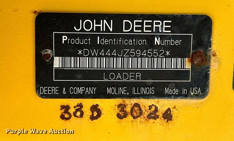 image for item DJ6210 2005 John Deere 444J  wheel loader