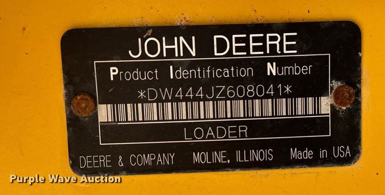 image for item DJ6211 2006 John Deere 444J  wheel loader
