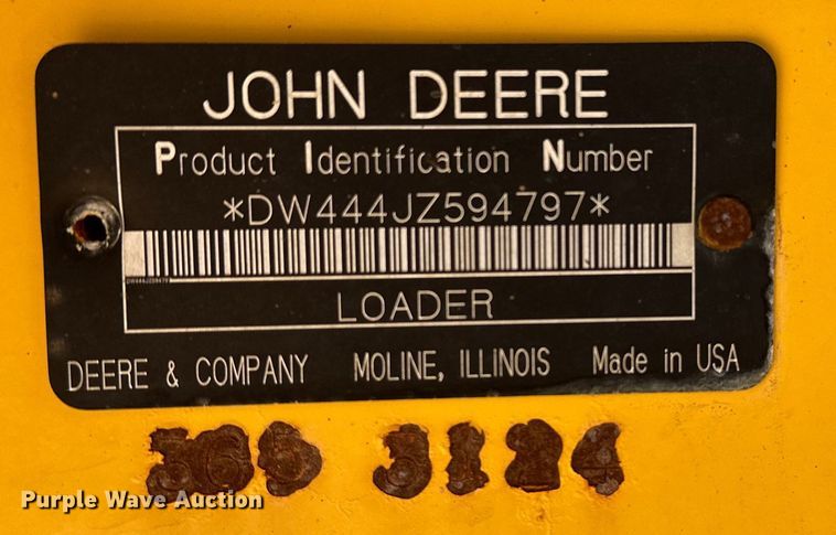 image for item DJ6212 2005 John Deere 444J  wheel loader