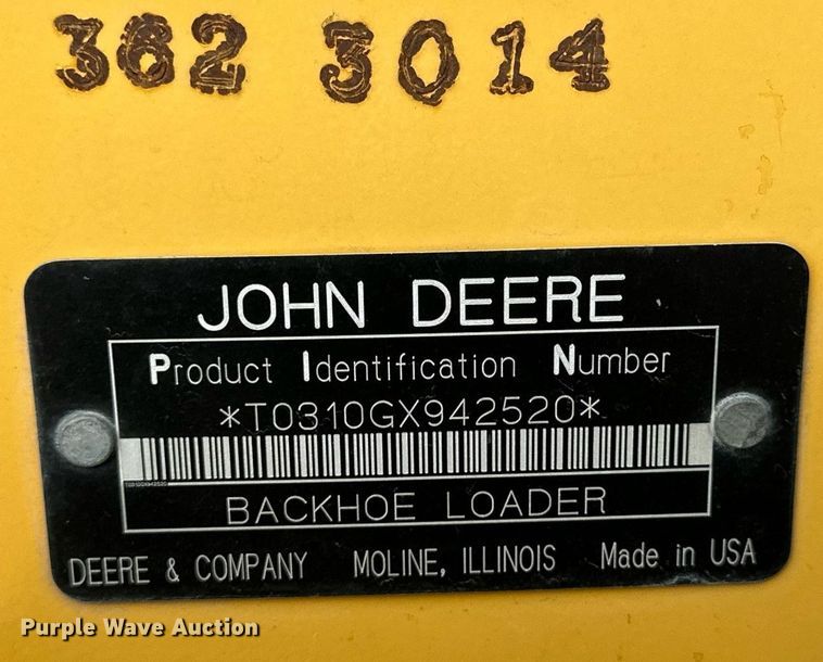 image for item DJ6225 2005 John Deere 310G  backhoe
