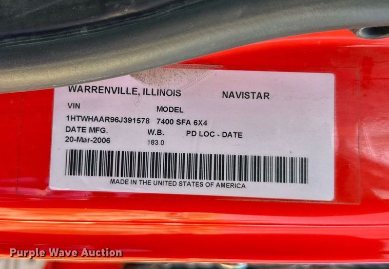 image for item DN8700 2006 International 7400  dump truck