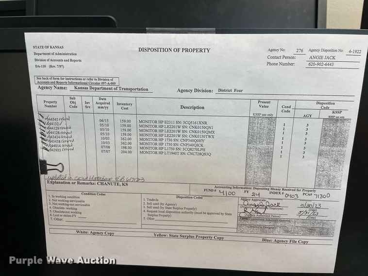 image for item LV9828 (36) HP monitors