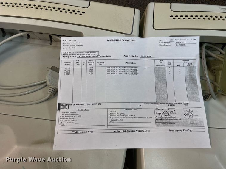 image for item LV9830 (4) HP printers