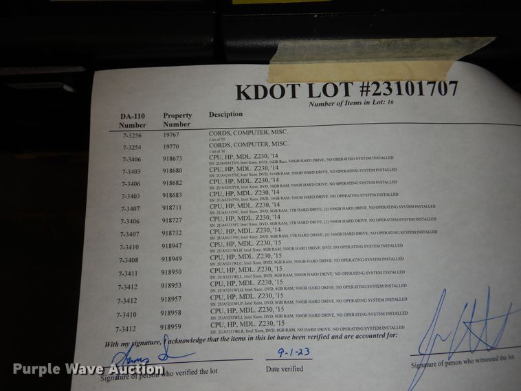 image for item MP9455 (14) HP Z230 CPUs