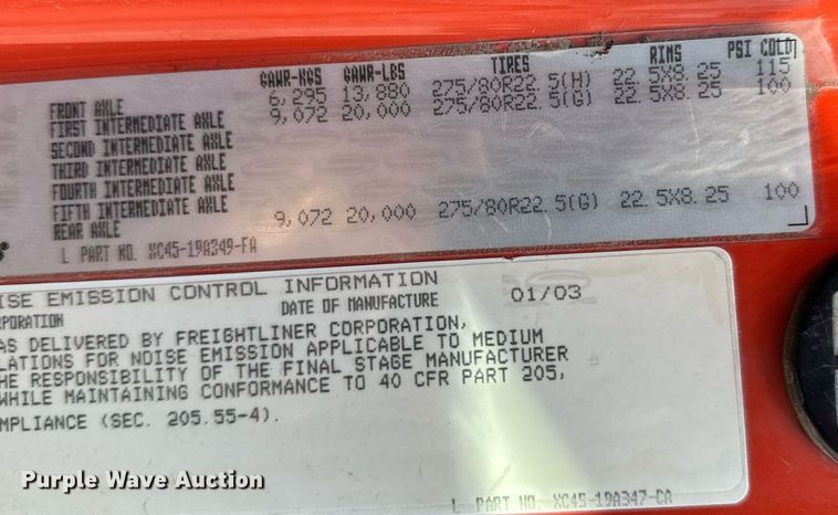 image for item NF9138 2003 Sterling LT7501  dump truck