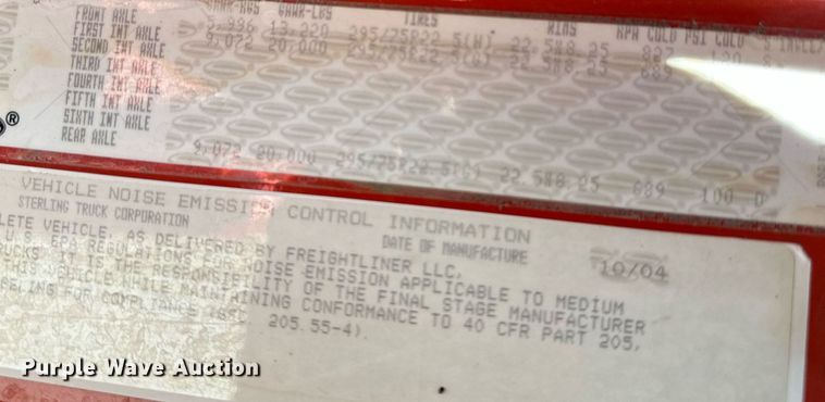 image for item NF9140 2005 Sterling LT7500  dump truck