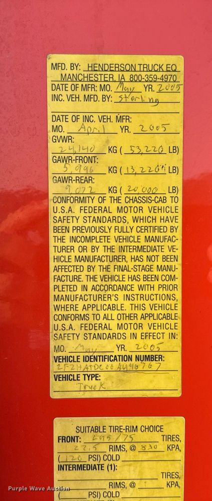 image for item NF9167 2006 Sterling LT7500  dump truck