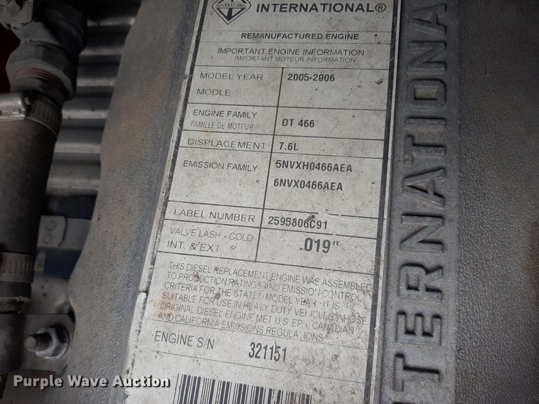 image for item NF9170 2007 International 7400  dump truck