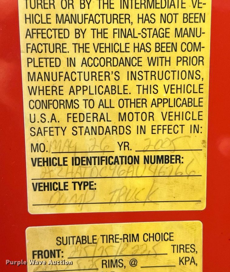 image for item NF9171 2006 Sterling LT7500  dump truck