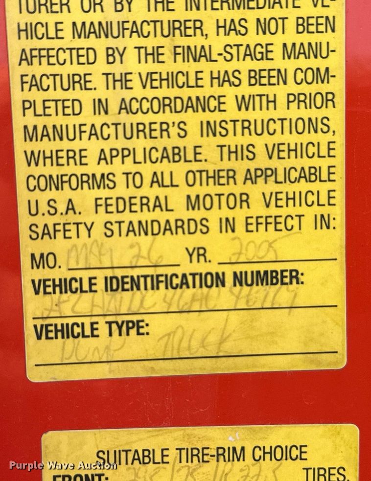 image for item NF9172 2006 Sterling LT7500  dump truck