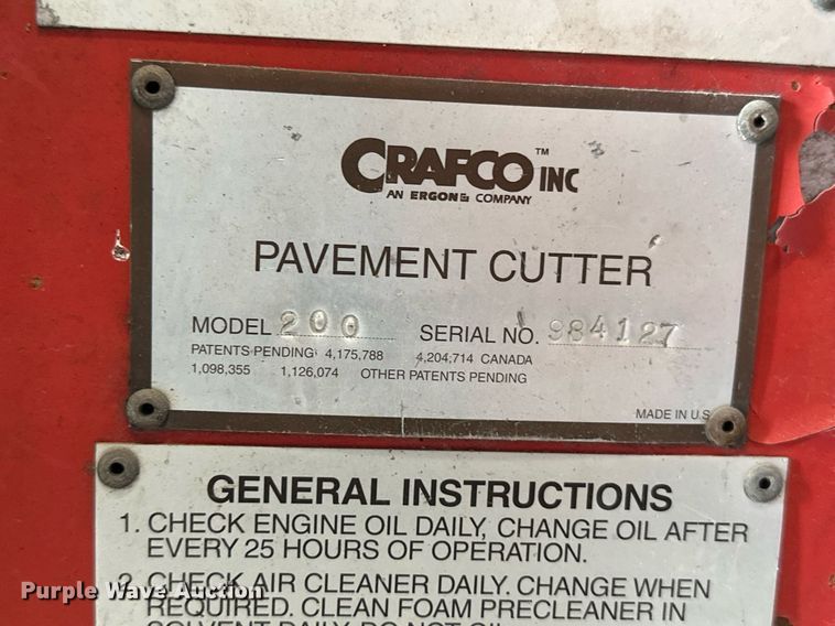 image for item NF9179 1999 Crafco 200  pavement cutter