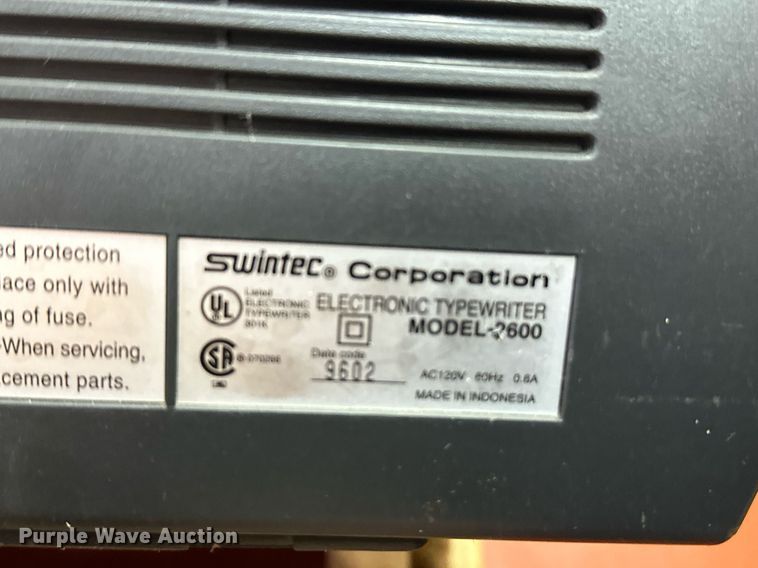image for item NF9182 Swintec 2600  typewriter