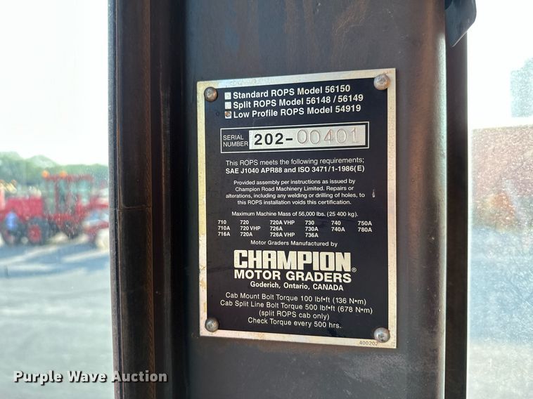 image for item NF9215 2001 Champion 710A  motor grader