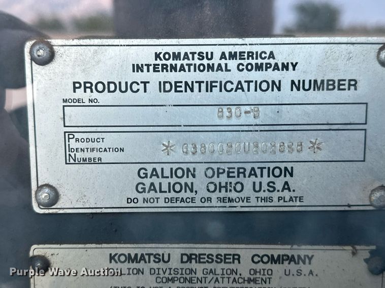 image for item NF9220 1997 Galion 830B  motor grader