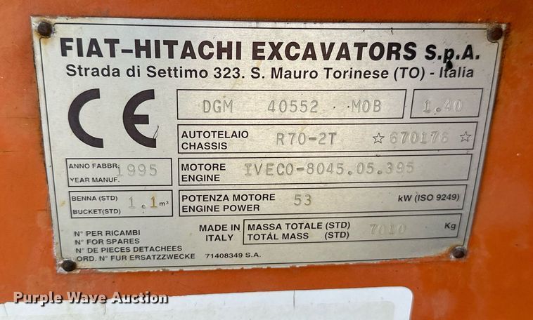 image for item NF9225 1995 Fiat-Allis FR70  wheel loader