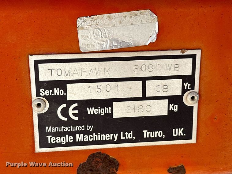 image for item NF9227 2008 Teagle Tomahawk 8080  bale processor