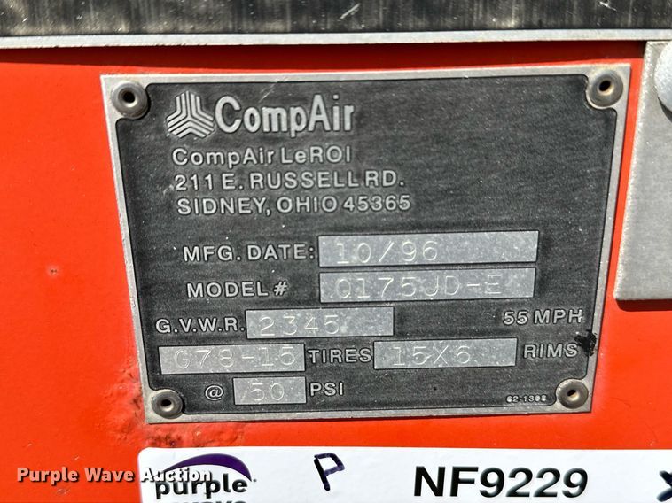 image for item NF9229 1996 Leroi Q175DJE  air compressor