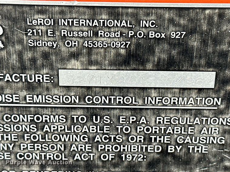 image for item NF9229 1996 Leroi Q175DJE  air compressor