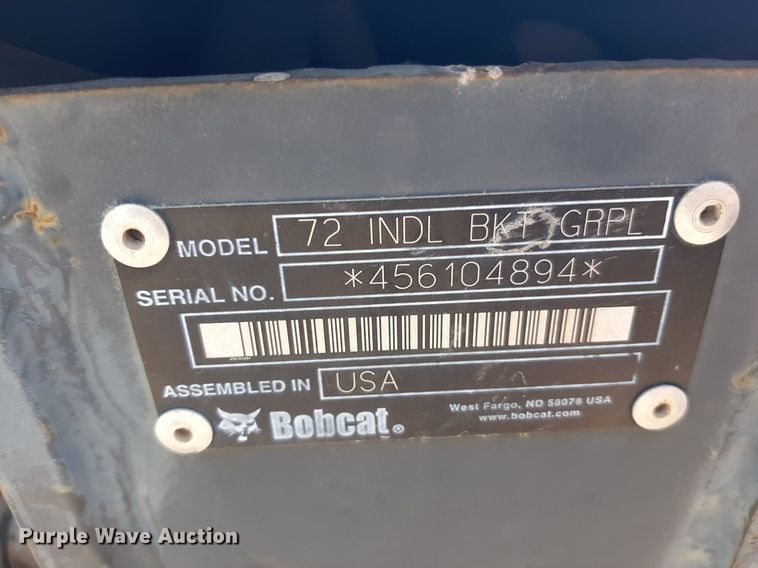 image for item NF9239 Bobcat  72"W skid steer grapple bucket