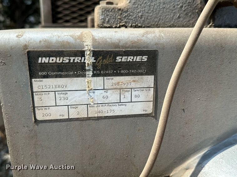 image for item NF9247 Industrial Gold Series CI521E80V  air compressor